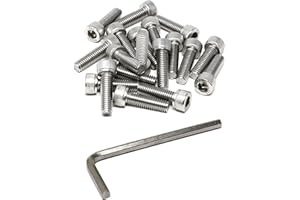 iexcell 25 Pcs M6 x 20mm Thread Pitch 1 mm Stainless Steel 304 Hex Socket Head Cap Screws Bolts Kit