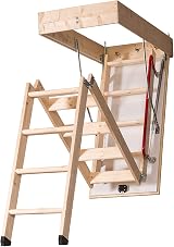 DJM Direct Timber Deluxe 3-Section Loft Ladder 1150x575mm Insulated Hatch FSC view 3