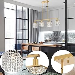BONLICHT Modern Crystal Linear Chandelier4 Light