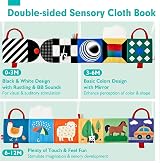 hahaland Baby Sensory Toys 0-6 Months High Contrast Tummy Time Soft Book view 2