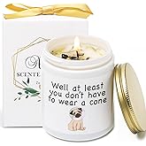 Get Well Soon Gifts for Women, Feel Better After Surgery Gifts for Sick Women, Her, Friends, Vanilla Lavender Scented Candles with Crystal (Cone)