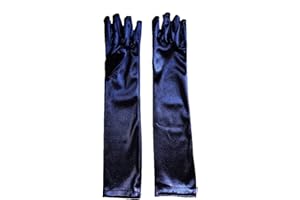 Aslana 14"-15" Elbow Long Satin Gloves for 4-9 yrs Girls Kids Flower Girls Princess Cosplay