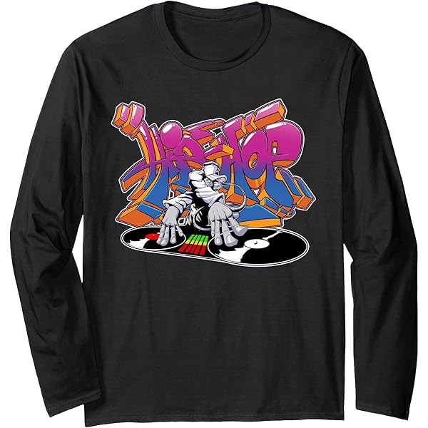 Amazon.com: Old School 80s HipHop DJ Graffiti Long Sleeve T-Shirt