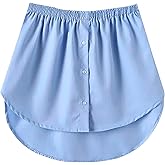 tagunop Women's Shirt Extender Removable Layering Skirts Half Length Undershirt Skirt with Buttons