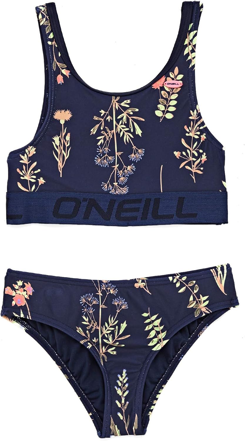 blue and pink swimsuit