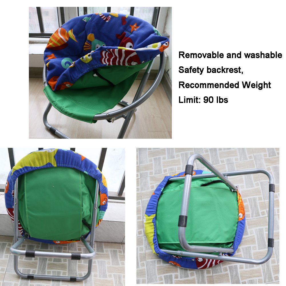 Comfortable Kids Folding Moon Chair for Indoor and Outdoor Cute Bottom