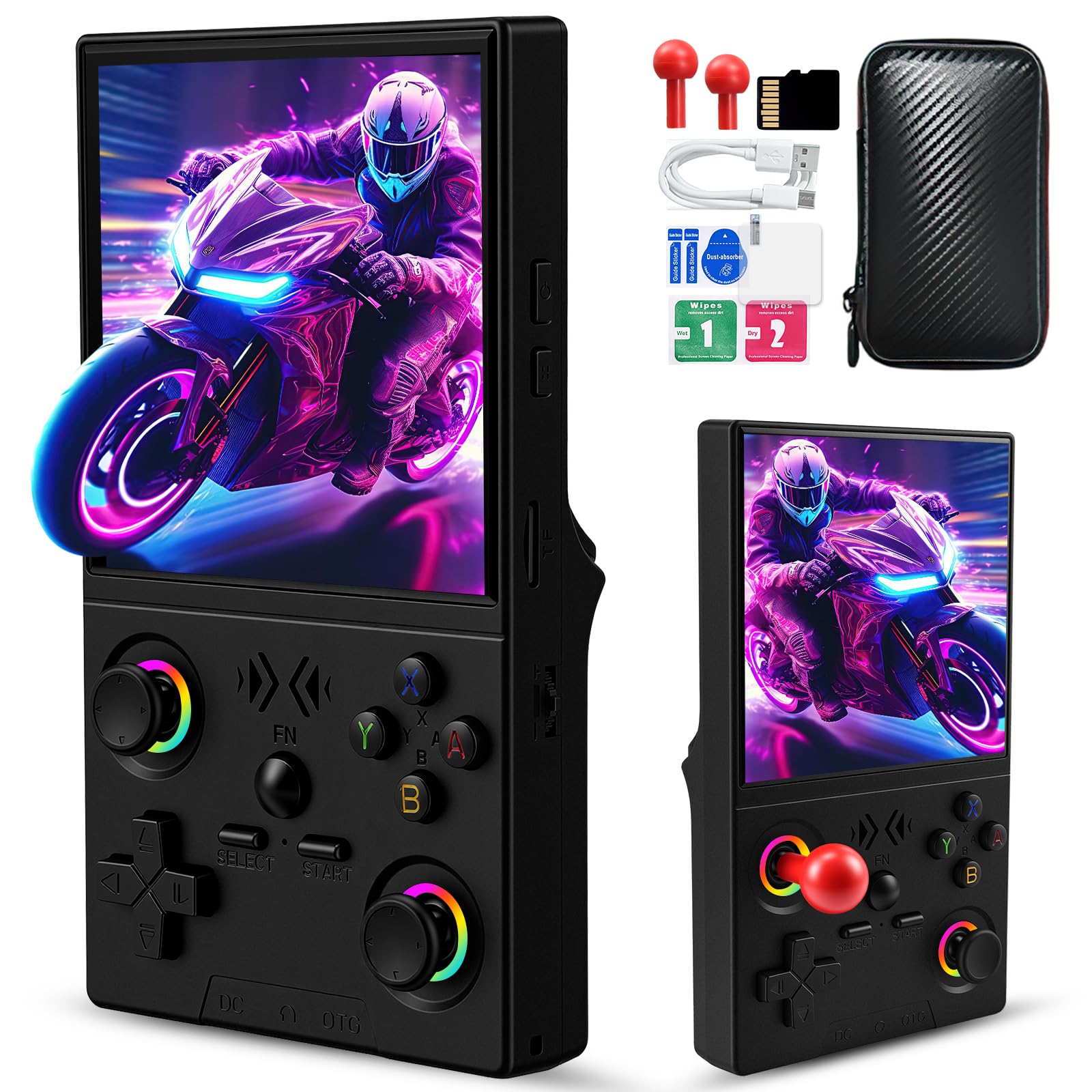 Photo 1 of UYTGXEN XF40V Retro Handheld Game Console with 2*Detachable Long Joysticks, 4.0-Inch HD IPS Screen Retro Gaming Console, Preloaded Classic Games with Multiple Emulator, Pocket Video Gaming