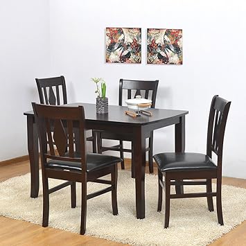 @Home by Nilkamal Malmo Four Seater Dining Table Set (Brown)