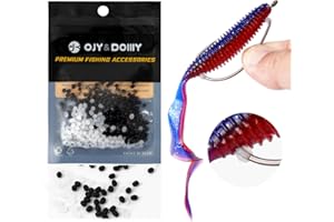 OJYDOIIIY Bait Stoppers (300-Pack), Silicone Rubber Based Fishing Bait Keeper Retainer Beads for Securing Soft Plastic Lure onto Hook Shank
