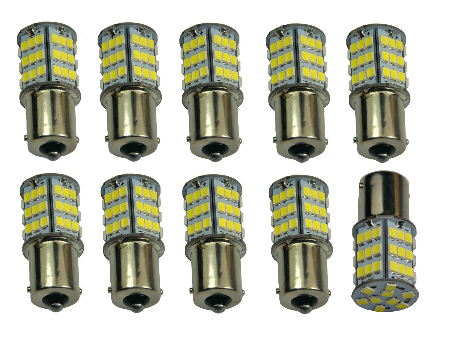 Cutequeen 10Pcs Xenon White 1156 S25 Ba15S 1080 Lumens 2835 54Smd 54-Smd Led .. 15 71hPMUWmNnL