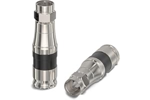 Coaxial Cable Compression Fitting | 4 Pack | for RG11 Coax Cable - with Weather Seal O Ring and Water Tight Grip