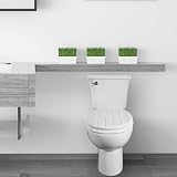 Angel Shield White Wooden Toilet Seat with Adjustable Hinges Classic Oval view 6