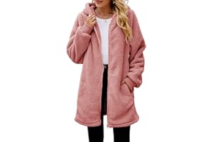 Yanekop Womens Oversized Sherpa Jacket Fuzzy Fleece Zip Up Jacket Warm Winter Coats Faux Fur Coat with Pockets