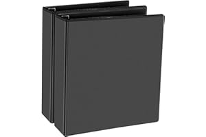 CIXILDTS 1.5-inch Binder, One-Handed Opening Slant-D Ring Binder, 1-1/2" 3 Ring Binder Fit Letter Size Paper, Presentation View Binders, Black, 2-Pack