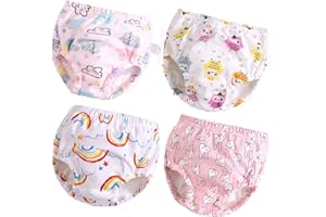 Tiger007 Baby Toddler 4 Pack Cotton Training Pants Toilet Training Underwear for Boys and Girls 12M-4T