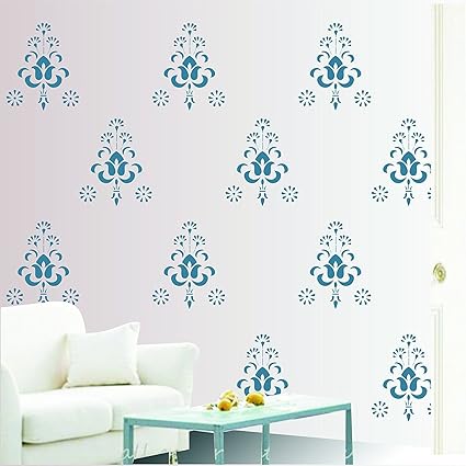 Kayra Decor Plastic Wall Stencil for Decoration (Multicolour, 16x24-inch)