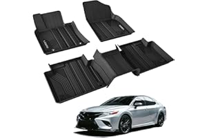 LASFIT Floor Mats for Toyota Camry 2024-2018 FWD Only (Not Fit Hybrid or AWD), All Weather Custom Fit Floor Liner for Camry L/LE/SE/TRD/XLE/XSE Front & Rear 2 Row Car Mats, Black