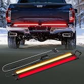 60 Inch Tailgate Light Bar, PC Material Uniform Glow LED Strip with Sequential Amber Turn Signal, Full Function Brake/Running/Reverse Lights for F150 Ram Silverado Pickup Truck