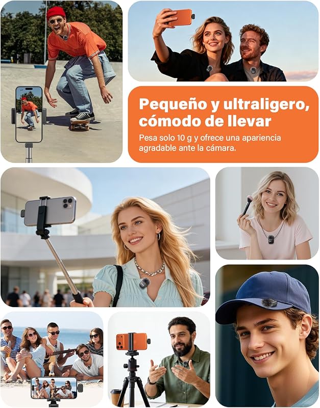Microfone Wireless Lavaler 2 em 1 para iPhone e Android, Pack 2