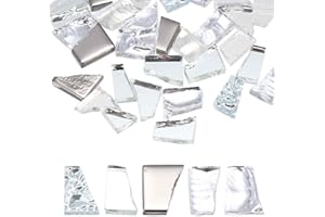 MECCANIXITY Irregular Glass Mosaic Tiles, 100g/0.2LB Irregular Stained Glass Sheets Broken Mosaic Pieces Tiles Supplies Kit B