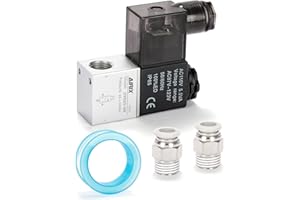 AIRIX 2V025-08 Pneumatic Solenoid Valve AC110V, 2 Way Normally Closed, 1/4" NPT, Pilot-Operated Single Coil, Fast Response Electric Air Valve With Junction Box & Quick Connect Fittings