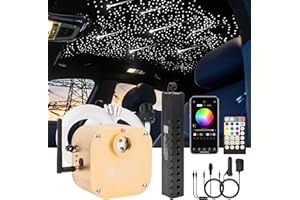 CHINLY Starlight Headliner Kit, Meteor Twinkle 16w 450pcs 13.1ft (0.03in+0.04in+0.06in) Star Lights for Car, Bluetooth RGBW LED Fiber Optic Star Ceiling light+Shooting Stars light kit+APP+Remote