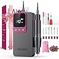Electric Nail Drill Professional, Portable Nail File for Acrylic Gel Nails, Cordless Rechargeable Ultra Power Nail Drill Kit 40000RPM, HMC320 Salon-Grade Efile Nail Machine (Dark Grey)