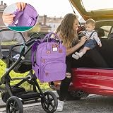 LANDICI Baby Changing Bag Backpack Lavender Large Nappy Diaper Bag view 7