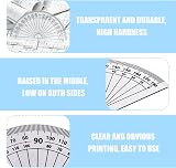 MEKEET 10PCS Helix Protractor 180 Degree Set 4 Inches Clear Plastic Protractor view 3