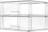 Vtopmart Set of 2 Stackable Storage Drawers Clear Acrylic Organiser view 1