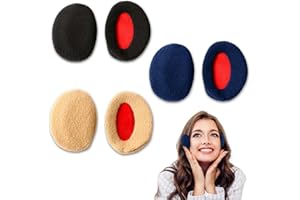 3 Set Bandless Ear Muffs for Men and Women Winter Ear Warmers Black Dark Blue Khaki