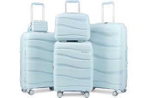 Melalenia Luggage Sets 3 Piece Expandable Suitcase Set, PP Hardshell Suitcase with Spinner Wheels,Lightweight Carry On Luggage with TSA Lock for Women