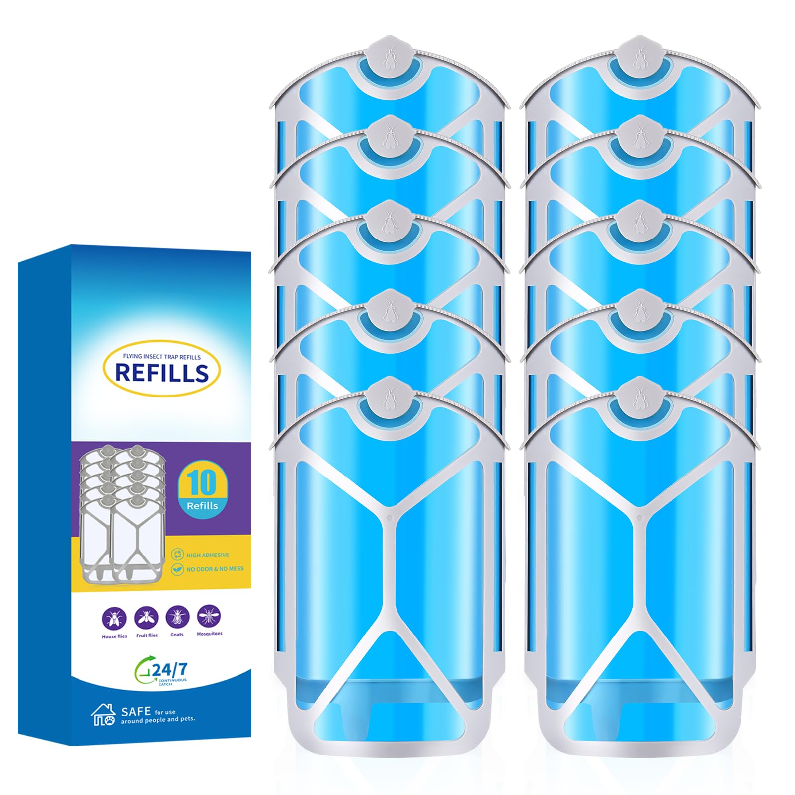 Refill Cartridges, Flying Insect Trap Refill Replacements Compatible with Plug-in Light Trap Devices