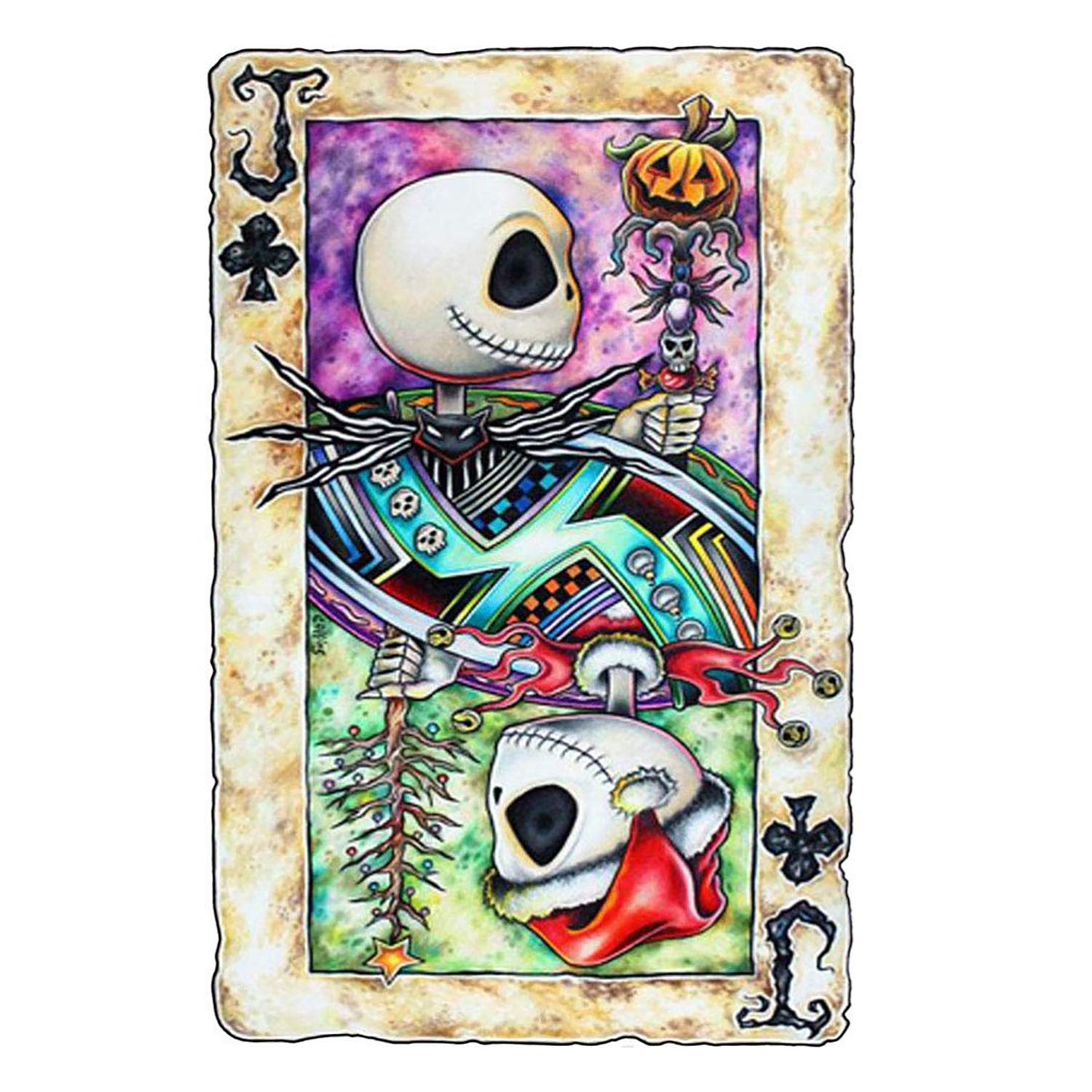 MWOOT 5D Full Drill Diamond Embroidery Painting Kit,Halloween Skull DIY Diamond Rhinestone Pasted Painting Cross Stitch Crafts for Home Wall Decor (30x40cm),Style A