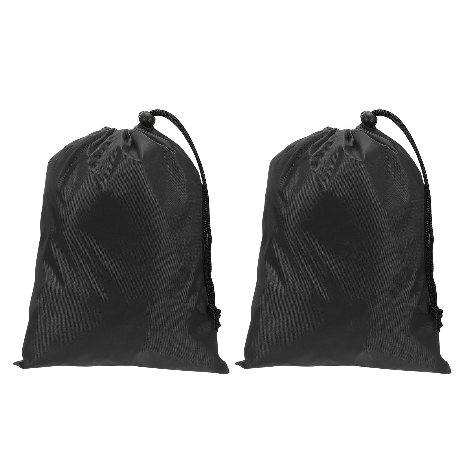 PATIKIL Polyester Laundry Bag, 2 Pack 12"x9" Heavy Duty Travel Bag with Drawstring Tear Resistant Dirty Clothes Storage for Traveling Camping College Dorm, Black