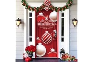 Zchkg Elastic Christmas Door Covers for Front Door Decorations,Garage Door Cloth Stretch Decoration, Fitted Sheet Door CoveFront Door Fabric Decoration, for Festive Party Home Decor(Style 11)