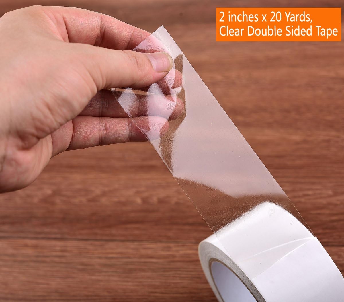 Removable Clear Double Sided Sticky Tape- No Residue, 2 Inches x 20 Yards : Office Products