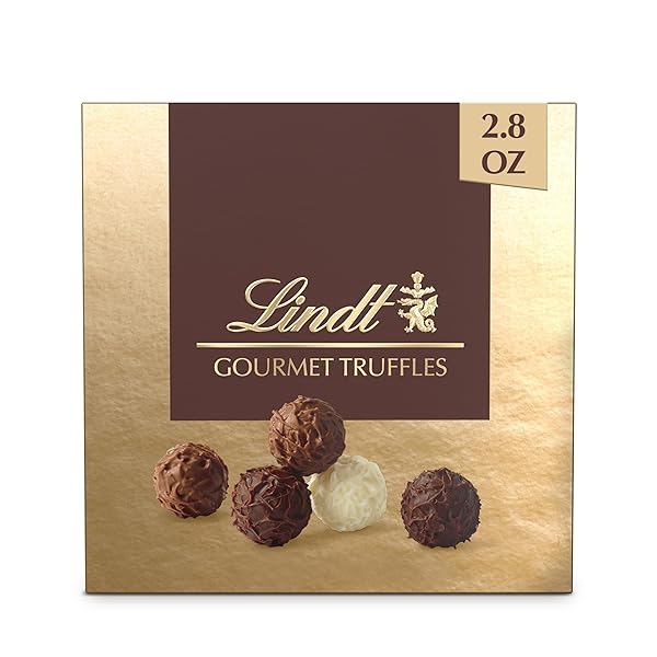 LINDT GOURMET TRUFFLES CHOCOLATE CANDY TRUFFLES GIFT BOX, ASSORTED CHOCOLATE TRUFFLES, 2.8 OZ.