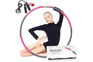 Auoxer Fitness Exercise Weighted Hoops, Lose Weight Fast by Fun Way to Workout, Fat Burning Healthy Model Sports Life, Detachable and Size Adjustable Design
