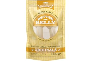 Better Belly Chicken Liver Rawhide Large Dog Bones, 2-Count