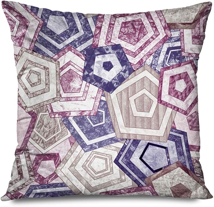Onete Throw Pillow Cover Decorative 18x18 Inch Square Ethnics Retro Abstraction Abstract Geometric Rainbow Pattern Geometry Angles Band Chevron Figure Cushion Case Home Decor Zippered Pillowcase
