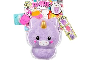Fluffie Stuffiez Unicorn Small Collectible Feature Plush - Surprise Reveal Unboxing with Huggable ASMR Fidget DIY Fur Pulling, Ultra Soft Fluff