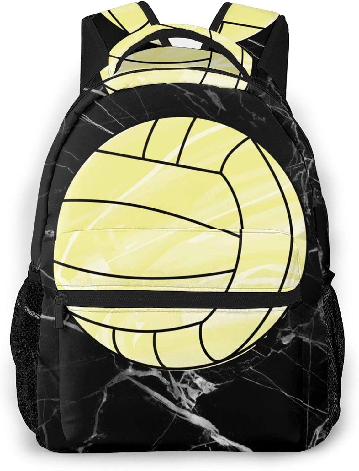 Custom Water Polo Ball Black Backpack Daypacks Gym Backpacks for Women