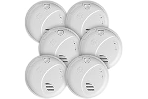 First Alert SMCO100V-AC, Interconnect Hardwire Combination Smoke & Carbon Monoxide Alarm with Battery Backup and Voice & Location Alerts, 6-Pack
