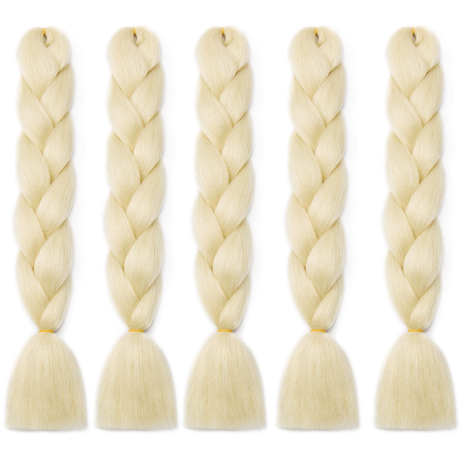 Cybelleza 24inch Jumbo Braids Hair Extensions Braiding Hair Synthetic 5PCS/lot Crochet Twist High Temperature African Box Braids (Bleach Blonde)