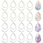CHGCRAFT 20Pcs 2 Colors Teardrop Open Back Bezel Charms Pendants Zinc Alloy Pendants Bezel Blank Trays Geometric Hollow Frame Charms For DIY UV Resin Epoxy Resin Pressed Flower Jewelry Platinum Golden
