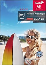 Koala Glossy Photo Paper A5 210x148mm 250gsm 100 Sheets Resin Coated