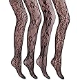 VERO MONTE Women Patterned Fishnet Tights Black Fishnets Net Stockings Pantyhose
