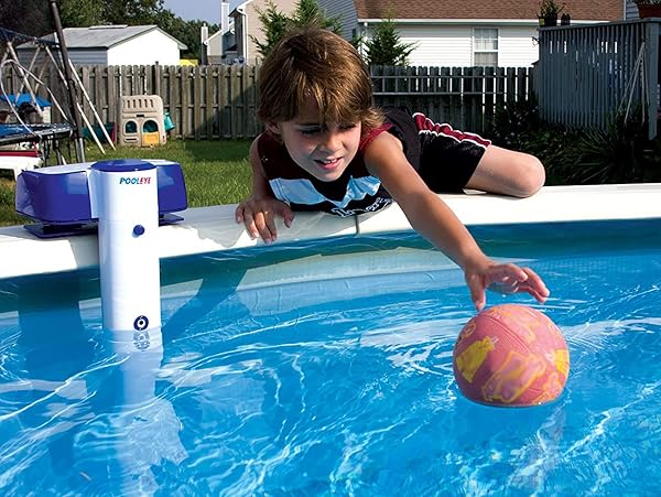 POOLEYE IMMERSION MOUNTABLE POOL ALARM COMPATIBLE WITH INGROUND & ABOVEGROUND POOLS ASTM-COMPLIANT, WATER MOTION SENSOR ADVANCED TECHNOLOGY DUAL PROTECTION, POOLSIDE AND IN-HOME SIRENS, MULTICOLOR