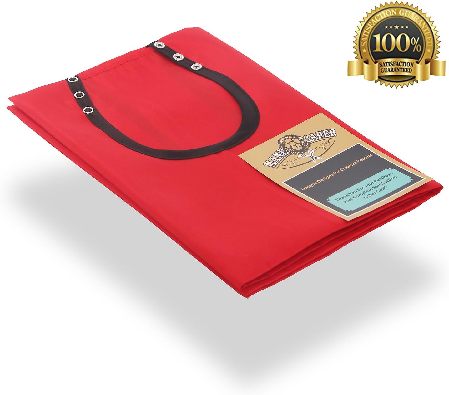 Mane Caper Red Iridescent Salon Cape with Snaps Professional Quality 45 inch X 60 inch Heavy Duty Material Extra Long Durability for Barbershop and Beauty Shop Use Long Lasting and Specialized (RED): Kitchen & Dining